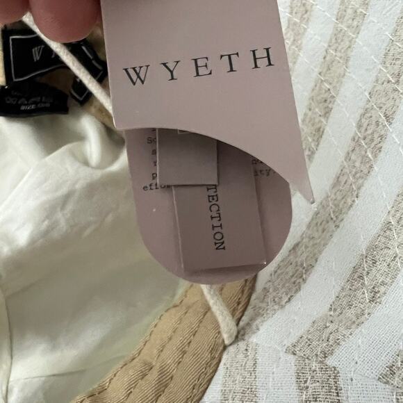 Wyeth Cotton Linen Stripe Bucket Hat Women One Size NEW